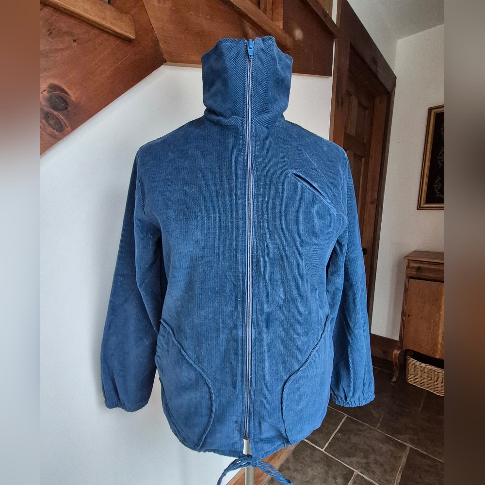 Koret Blue Corduroy High-Neck Jacket